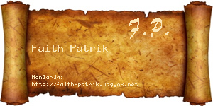 Faith Patrik névjegykártya